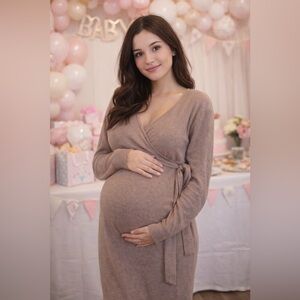 Maternity Sweater Wrap Dress Isabel